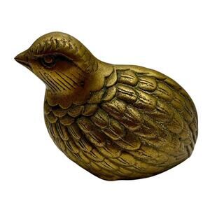 Vintage Brass Grouse Quail Figurine Bird Partridge Nice Patina  4 “x 5”